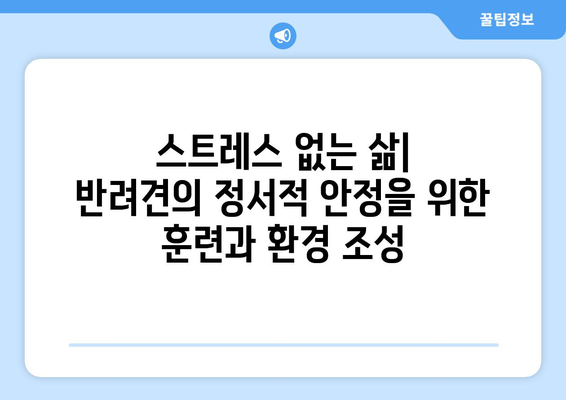 반려견의 정서적 행복을 위한 팁