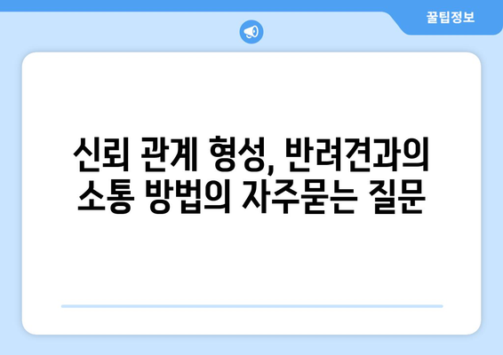 신뢰 관계 형성, 반려견과의 소통 방법