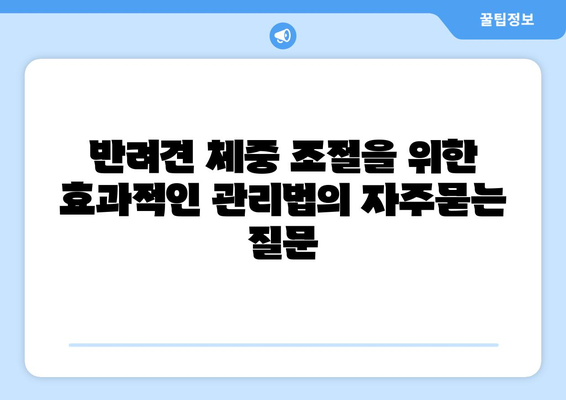 반려견 체중 조절을 위한 효과적인 관리법