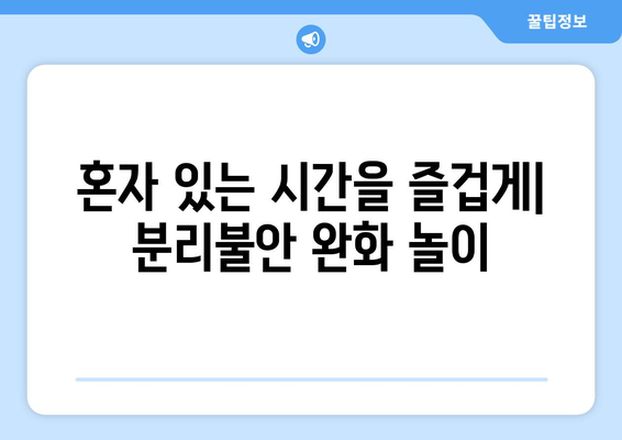 분리불안 해소를 돕는 반려견 놀이와 훈련