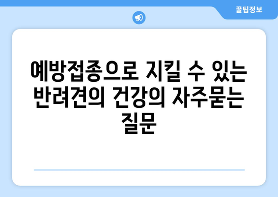 예방접종으로 지킬 수 있는 반려견의 건강