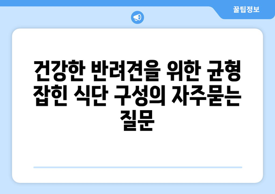 건강한 반려견을 위한 균형 잡힌 식단 구성