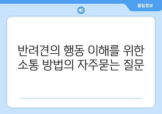 반려견의 행동 이해를 위한 소통 방법