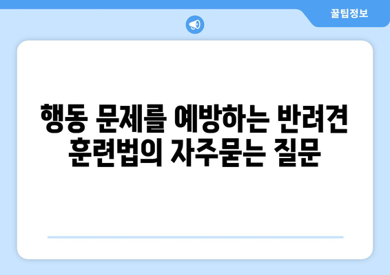 행동 문제를 예방하는 반려견 훈련법