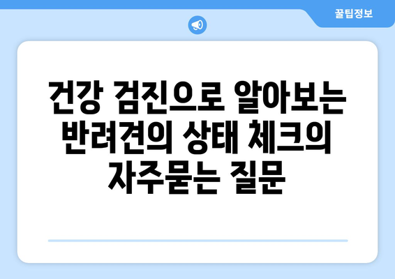 건강 검진으로 알아보는 반려견의 상태 체크