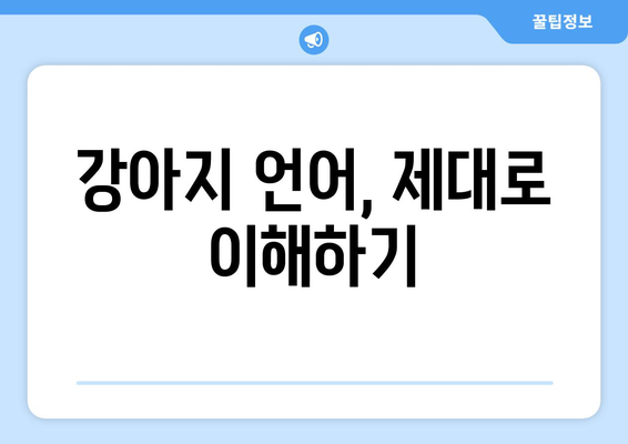 신뢰 관계 형성, 반려견과의 소통 방법