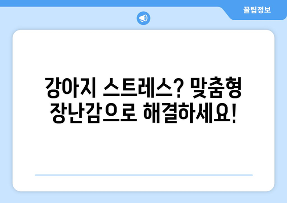 스트레스를 줄여주는 반려견 장난감 선택 가이드