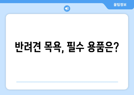 청결을 유지하는 반려견 목욕 용품 추천