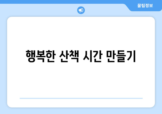 산책 습관 개선, 반려견과 함께하는 즐거운 시간