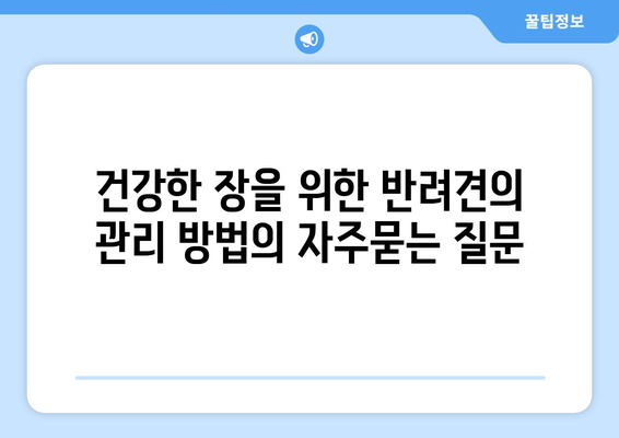 건강한 장을 위한 반려견의 관리 방법